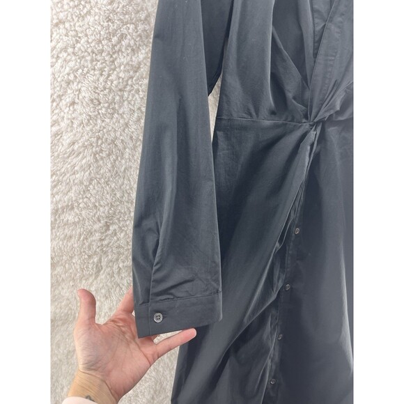 Rails Women Irie Midi Shirt Dress Size S Black Long Sleeve Collared Button Down - Picture 3 of 13